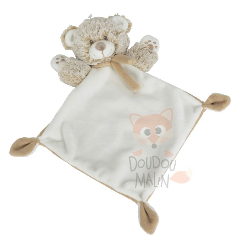  nature baby comforter bear brown white scarf 